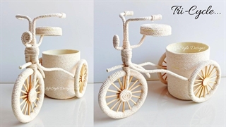 گلدان سه چرخه با طناب پنبه ای