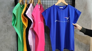 تیشرت آستین سرخود دکمه