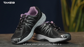 آنباکس کفش پیادهروی زنانه مشکی بنفش