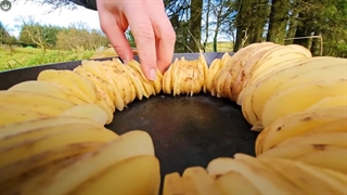 طرز تهیه گراتن سیب زمینی در طبیعت