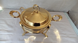 سوپ خوری گرد بزرگ استیل مدل کامل طلایی