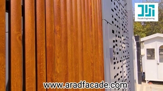 نمای لوکس ویلا با پانچ متال و ترموود-شرکت نمای آراد