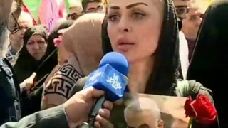 مصاحبه صدا و سیما با زن کم حجاب با تیپ متفاوت در راهپیمایی روز قدس