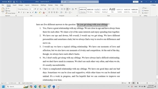 ?Do you get along with your siblings