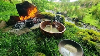 آشپزی در طبیعت | طرز تهیه مرغ سوخاری