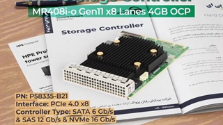 رید کنترلر HPE MR408i o G11 x8 Lanes 4GB Cache OCP SPDM Storage Controller با پارت نامبر P58335-B21