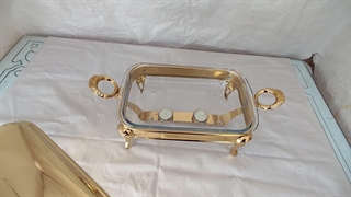 خورشت خوری استیل وارمردار 2 شمع مدل طلایی کامل