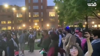 طنین انداز شدن اذان و اهتزاز پرچم فلسطین در دانشگاه جورج واشنگتن آمریکا