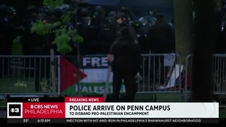 پلیس در اردوگاه حامی فلسطین در دانشگاه پنسیلوانیا وارد عمل می شود !!