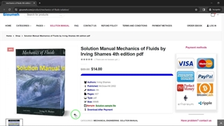 Solution Manual Mechanics of Fluids by Irving Shames 4th edition pdf