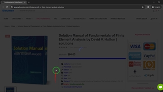 Solution Manual of Fundamentals of Finite Element Analysis by David V. Hutton | solutions