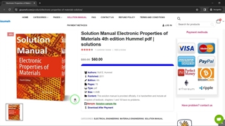 Solution Manual Electronic Properties of Materials 4th edition Hummel pdf | solutions