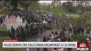 پلیس اردوگاه حامی فلسطین را در یو سی ایروین را برچید !!