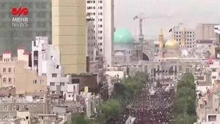 حضور بی سابقه مردم مشهد در تشییع پیکر رئیس جمهور