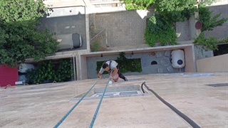 اب بندی سنگ نمای ساختمان - 09125846430 - با طناب بدون داربست در رشت