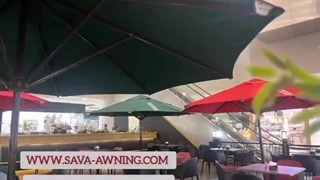 دیجی سایبان - چتر پایه وسط کافه رستوران