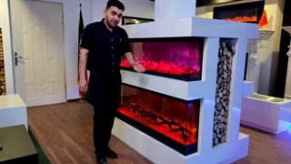 شومینه برقی سه طرفه