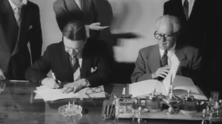 مبادله اسناد عهدنامه مودت، روابط اقتصادی و حقوق کنسولی ایران و امریکا ۲۶ اردیبهشت ۱۳۳۶ برابر ۱۶ مه ۱۹۵۷