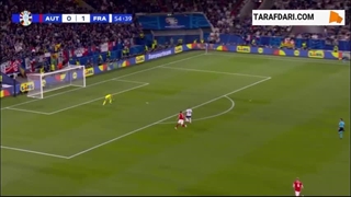 کیلیان ام باپه و از دست دادن موقعیت تک به‌ تک گلزنی مقابل اتریش (اتریش 0-1 فرانسه)