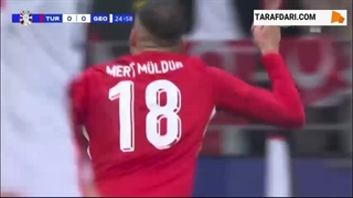شوت مهار نشدنی و سوپر گل مرت مولدور مقابل گرجستان (ترکیه 1-0 گرجستان)