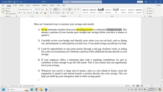 ?What are some practical ways to increase your savings each month