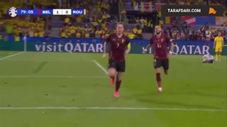 گل کوین دی بروین به رومانی (بلژیک 2-0 رومانی)