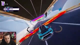 بازی FORTNITE RACING (آریا کعوکسر) مسابقه ی ماشینی تو فوتنایت با پارسالیپ و ماهان کیسی