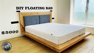 تخت پلت فرم DIY / تخت چوبی شناور