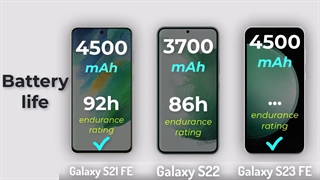 مقایسه سامسونگ گلکسی S21FE و S22 و S23FE