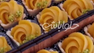 سینی تارت بیسکوییتی ترحلوا زعفرانی
