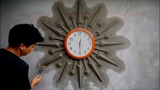 ایده هایی برای تزیین ساعت با سیمان شنی