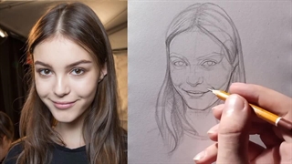 آموزش طراحی چهره (به روش لومیس) رسم چهره ی یک دختر