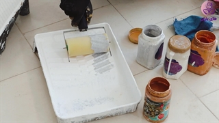 آموزش سه رنگ کردن غلطک طرح دار فومی / مای باران / طرح کاغذدیواری