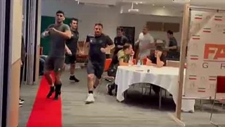 تمرین حمید سوریان با ملی‌پوشان المپیکی کشتی فرنگی ایران در پاریس