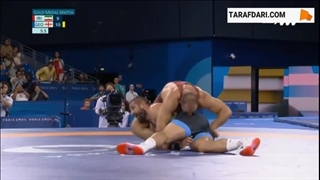 تمسخر امیرحسین زارع توسط پتریاشویلی پس از پیروزی کشتی‌گیر گرجستانی و کسب مدال طلای 125 کیلوگرم