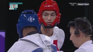 فیلم فینال مسابقه آرین سلیمی و شکست ورزشکار انگلیس در المپیک 2024 پاریس - طلای المپیک