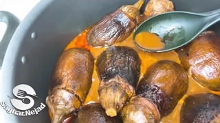 طرز تهیه دلمه بادمجون شکم پر کن