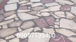 اجرای سنگ لاشه کف حیاط ویلا