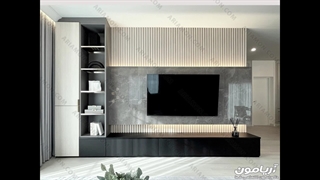 پرفروش ترین مدل تی وی وال سنگی مشکی مدرن