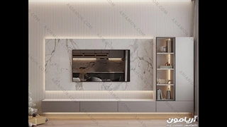 پرفروش ترین طرح تی وی وال سنگی سفید