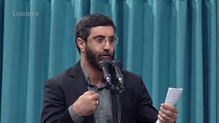 مداحی سید رضا نریمانی در دیدار خانواده شهدای امنیت با رهبر انقلاب ۱۴۰۳/۸/۶