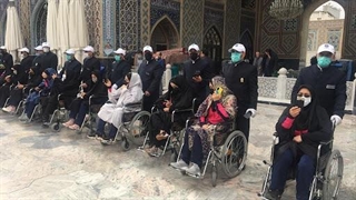 تشرف اعضای تیم ملی والیبال نشسته بانوان به حرم‌رضوی