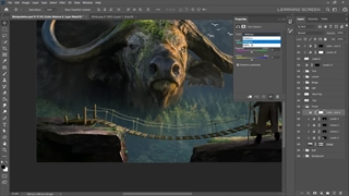 مت پیتینگ در فتوشاپ matte painting Giant Buffalo Photoshop Tutorial