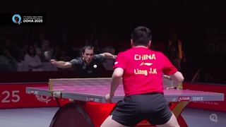 مسابقه تکرارنشدنی تنیس روی میز بین کالدرانو و لیانگ جینگکون دوحه 2025