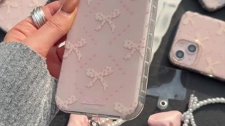 قاب گوشی ریبون با آویز پاپیون بالشتی کد C1949| لوازم جانبی مسلمی