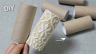 ایده عالی ساخته شده با رول مقوا و تور پرده باطله - ایده های بازیافتی