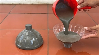 طرح‌های خلاقانه با بطری‌های پلاستیکی و سیمان - چگونه در خانه گلدان‌های زیبا بسازیم