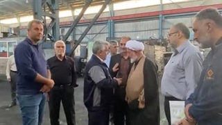 بازدید امام جمعه و سرپرست اداره صمت شهرستان شاهرود از مجتمع فولاد شاهرود به مناسبت روز صنعت و معدن