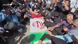 تشییع و تدفین خلبان شهید حملات آمریکا به خوزستان حسین مهدویان در قزوین