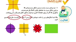 ریاضی صفحه ۴۹ و ۵۰ و ۵۱ فصل سوم قسمت تقارن (ادامه)